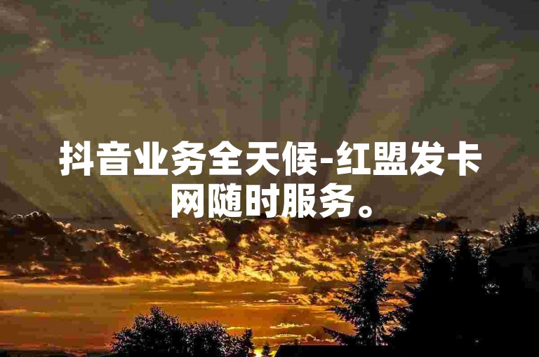 抖音业务全天候-红盟发卡网随时服务。