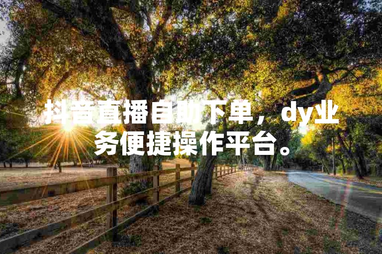 抖音直播自助下单，dy业务便捷操作平台。