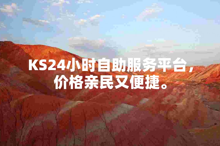 KS24小时自助服务平台，价格亲民又便捷。