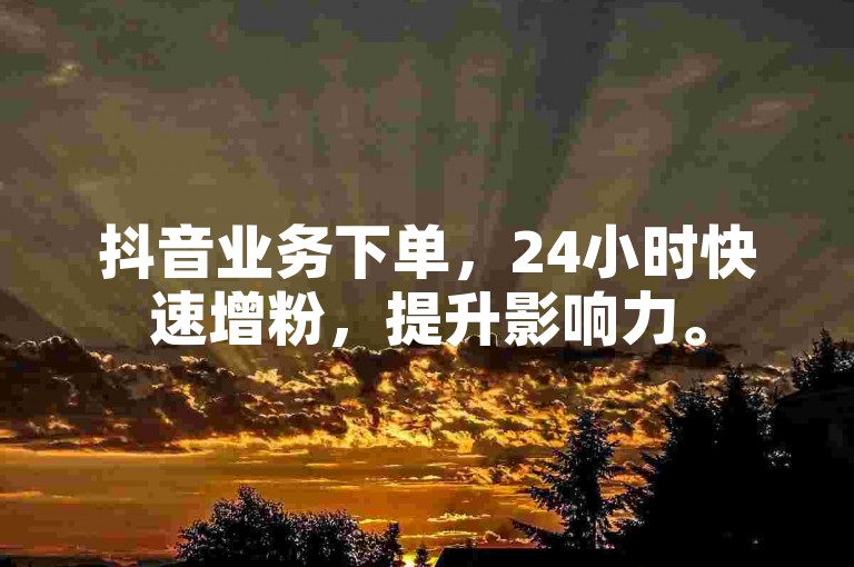 抖音业务下单，24小时快速增粉，提升影响力。