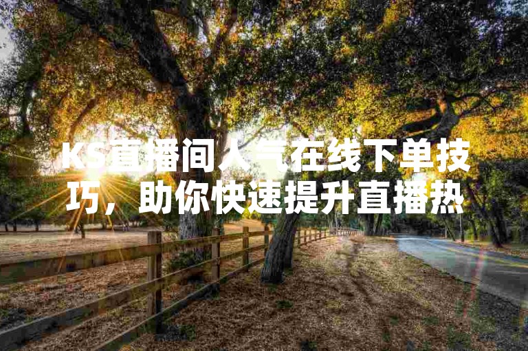 KS直播间人气在线下单技巧，助你快速提升直播热度！