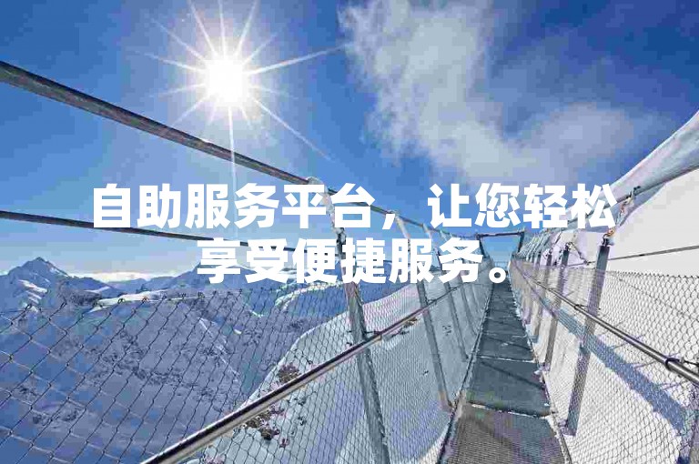 自助服务平台，让您轻松享受便捷服务。