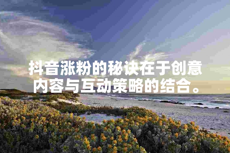 抖音涨粉的秘诀在于创意内容与互动策略的结合。