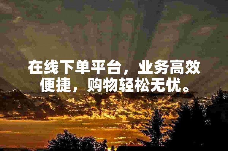 在线下单平台，业务高效便捷，购物轻松无忧。