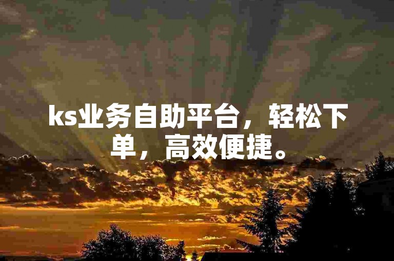 ks业务自助平台，轻松下单，高效便捷。