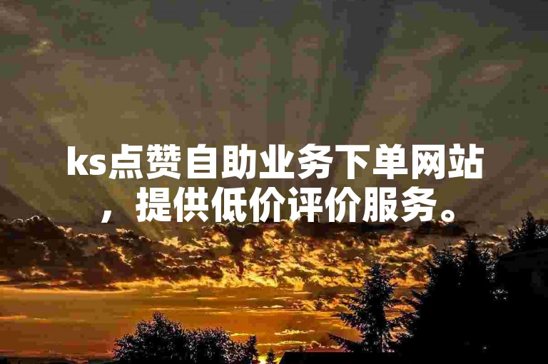 ks点赞自助业务下单网站，提供低价评价服务。