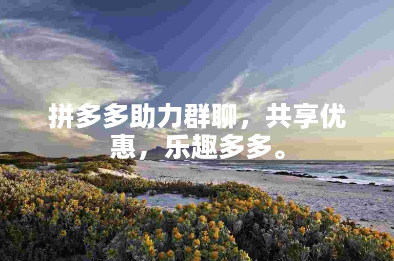 拼多多助力群聊，共享优惠，乐趣多多。