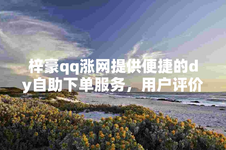 梓豪qq涨网提供便捷的dy自助下单服务，用户评价良好。