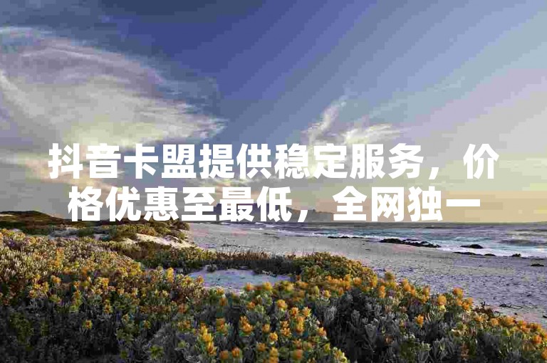 抖音卡盟提供稳定服务，价格优惠至最低，全网独一无二！