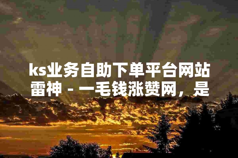 ks业务自助下单平台网站雷神 - 一毛钱涨赞网，是一个提供便捷服务的网络平台。