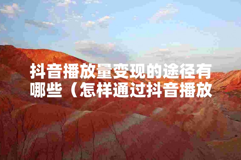 抖音播放量变现的途径有哪些（怎样通过抖音播放量来获取收益？）