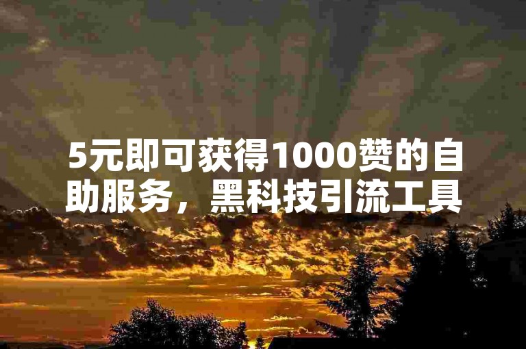 5元即可获得1000赞的自助服务，黑科技引流工具助力您的社交媒体影响力提升。