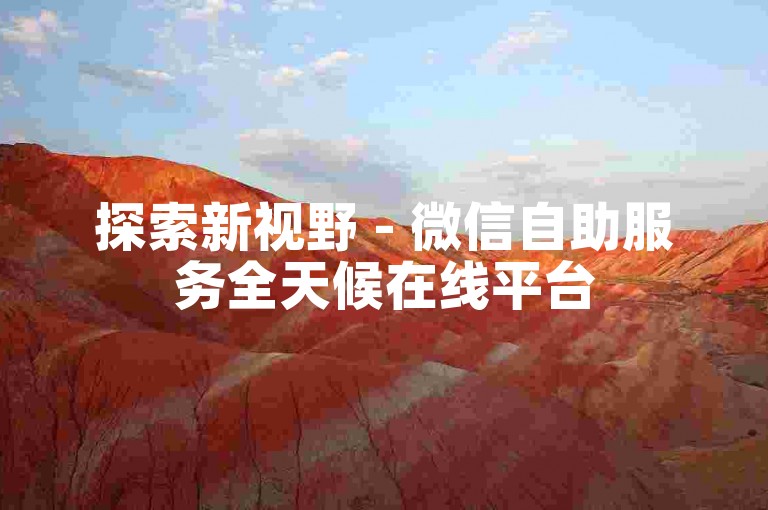 探索新视野 - 微信自助服务全天候在线平台