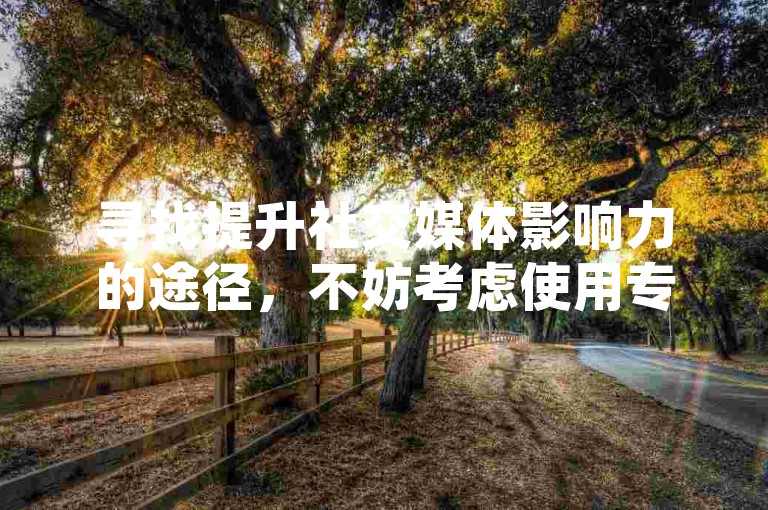 寻找提升社交媒体影响力的途径，不妨考虑使用专业的点赞和粉丝增长服务，这些服务旨在帮助内容创作者快速扩大其在线影响力。
