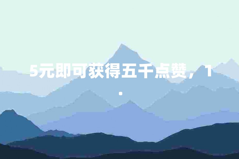 5元即可获得五千点赞，1.5元快速增加三千粉丝。