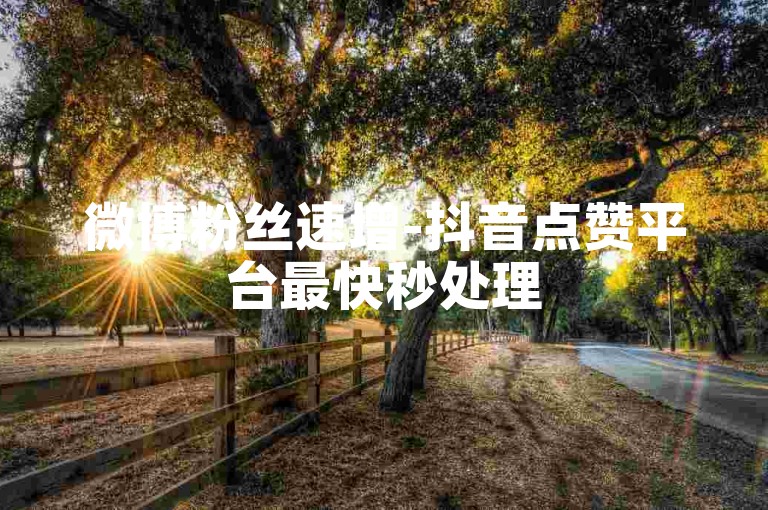 微博粉丝速增-抖音点赞平台最快秒处理