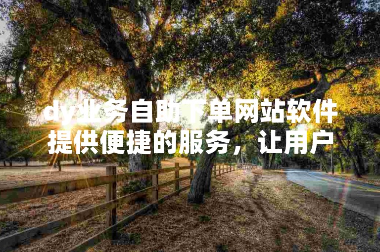 dy业务自助下单网站软件提供便捷的服务，让用户能够以低价快速下单。