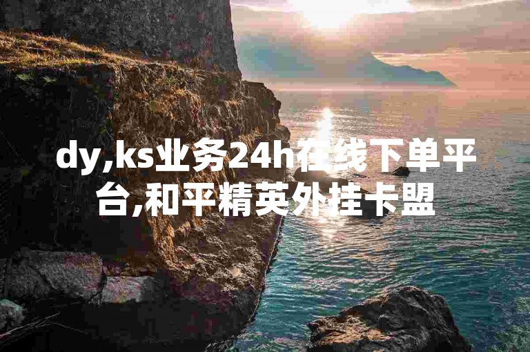 dy,ks业务24h在线下单平台,和平精英外挂卡盟