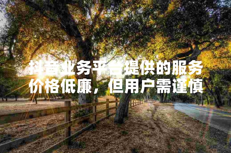 抖音业务平台提供的服务价格低廉，但用户需谨慎评估其可靠性。
