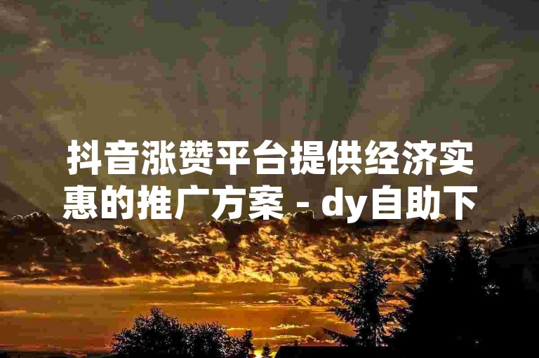 抖音涨赞平台提供经济实惠的推广方案 - dy自助下单系统便捷高效。