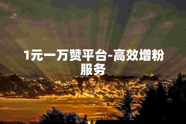 1元一万赞平台-高效增粉服务
