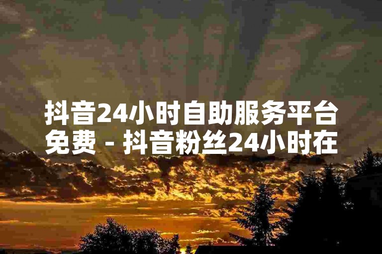 抖音24小时自助服务平台免费 - 抖音粉丝24小时在线超低价。