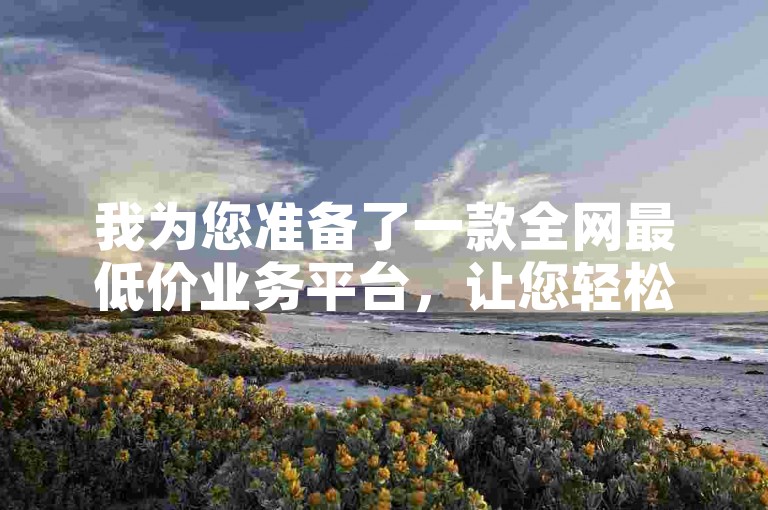 我为您准备了一款全网最低价业务平台，让您轻松下单。
