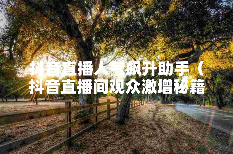 抖音直播人气飙升助手（抖音直播间观众激增秘籍）。