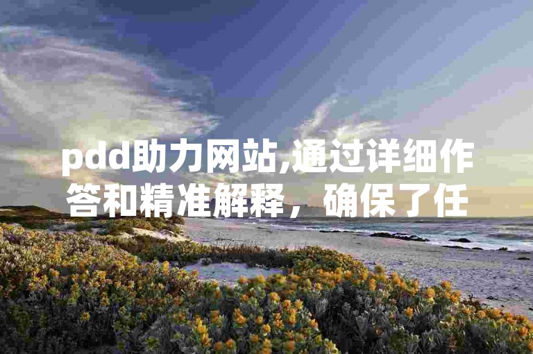 pdd助力网站,通过详细作答和精准解释，确保了任务的有效落实，就像iPhone89.7.324一样高效可靠。