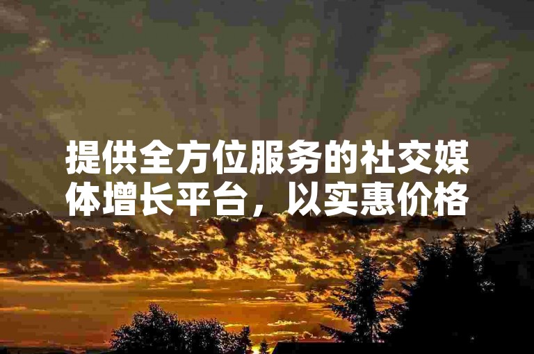 提供全方位服务的社交媒体增长平台，以实惠价格助力用户快速提升账号影响力。