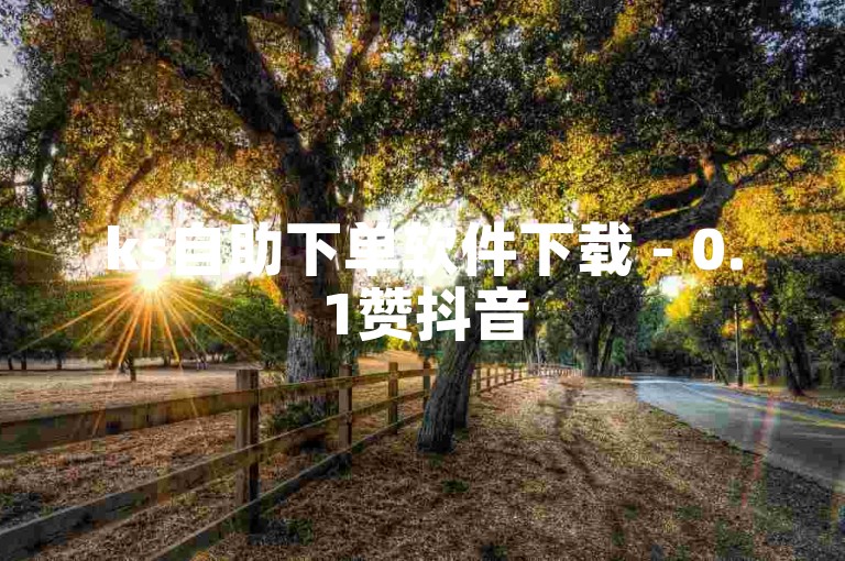ks自助下单软件下载 - 0.1赞抖音