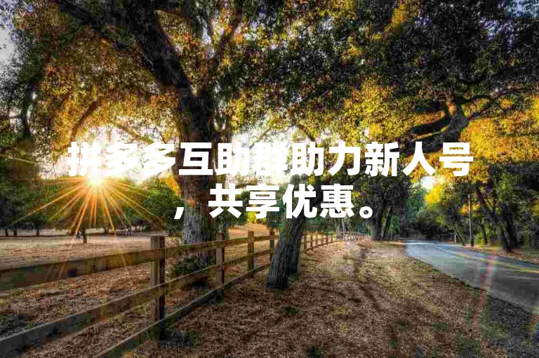 拼多多互助群助力新人号，共享优惠。