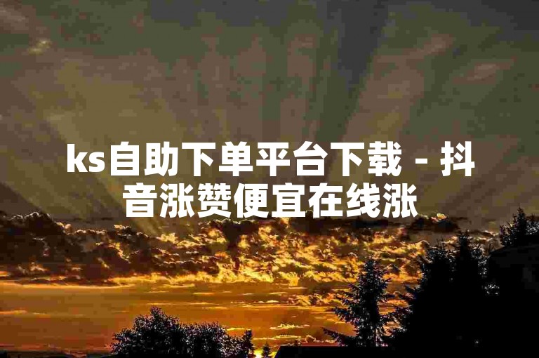 ks自助下单平台下载 - 抖音涨赞便宜在线涨