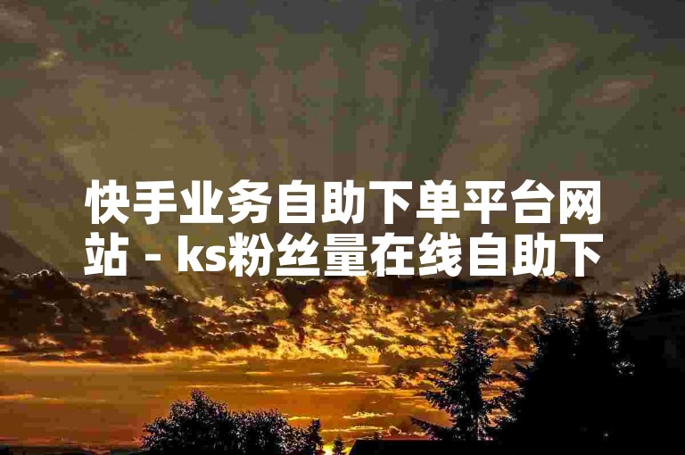 快手业务自助下单平台网站 - ks粉丝量在线自助下单