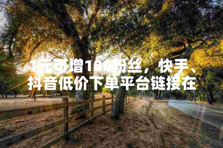 1元可增100粉丝，快手、抖音低价下单平台链接在此。