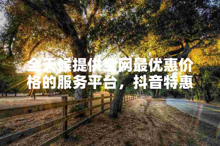 全天候提供全网最优惠价格的服务平台，抖音特惠订单快速处理。
