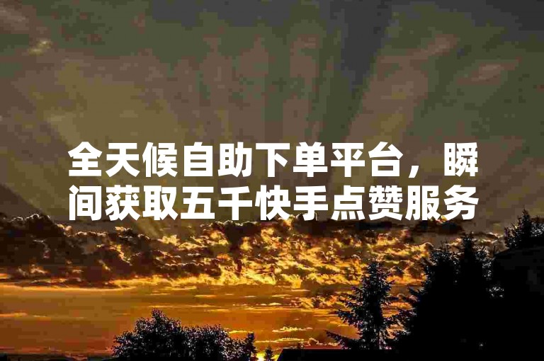全天候自助下单平台，瞬间获取五千快手点赞服务。