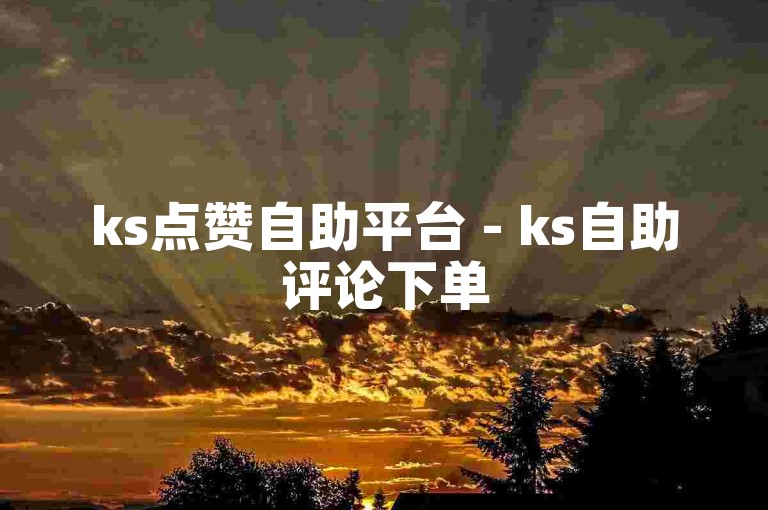 ks点赞自助平台 - ks自助评论下单