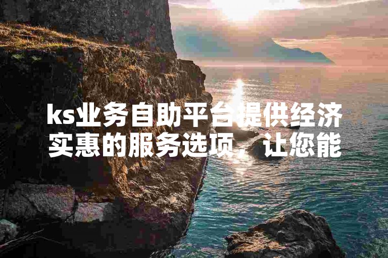ks业务自助平台提供经济实惠的服务选项，让您能够以超低价格快速获得所需的ks赞。