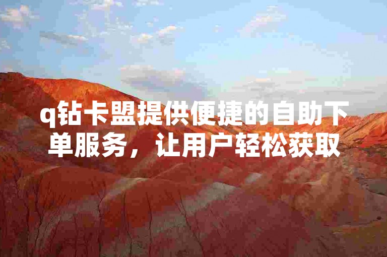 q钻卡盟提供便捷的自助下单服务，让用户轻松获取所需服务。