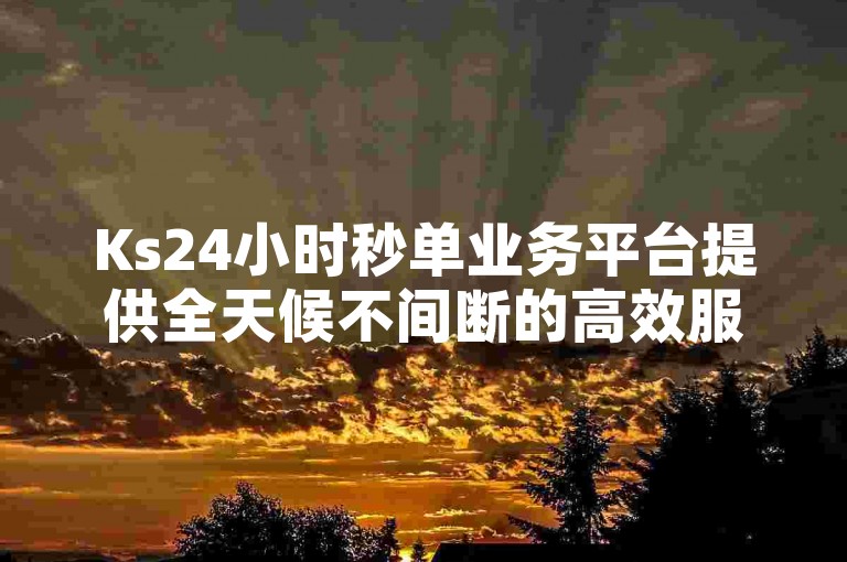 Ks24小时秒单业务平台提供全天候不间断的高效服务。