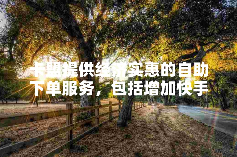 卡盟提供经济实惠的自助下单服务，包括增加快手点赞和流量，购买QQ空间访客量，以及在抖音作品下进行评论，让你的社交媒体影响力飙升！