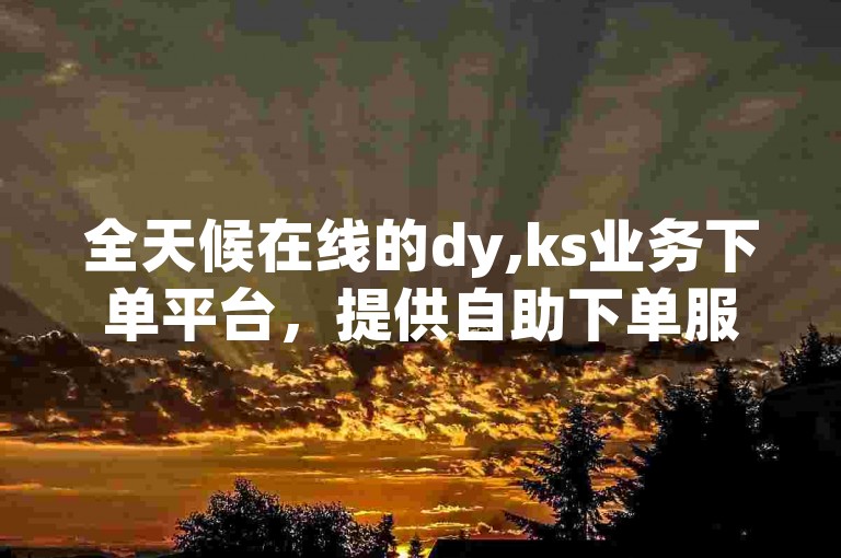 全天候在线的dy,ks业务下单平台，提供自助下单服务及b站账号交易。