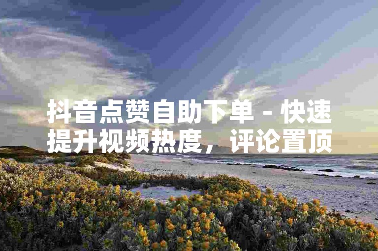 抖音点赞自助下单 - 快速提升视频热度，评论置顶服务。