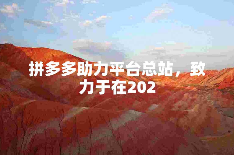 拼多多助力平台总站，致力于在2025年之前实现更加辉煌的业绩。