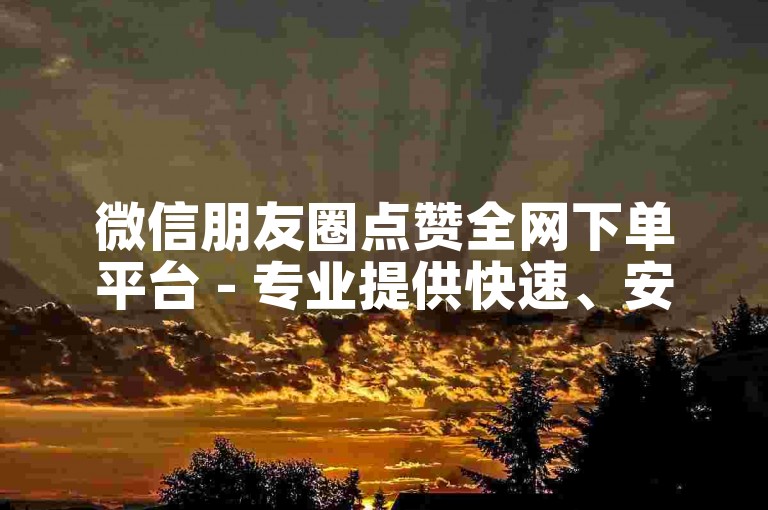 微信朋友圈点赞全网下单平台 - 专业提供快速、安全的点赞服务。