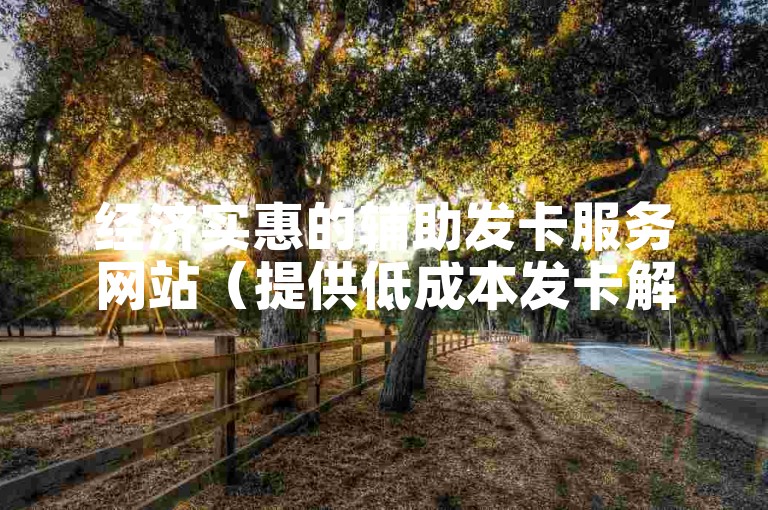 经济实惠的辅助发卡服务网站（提供低成本发卡解决方案的平台）。