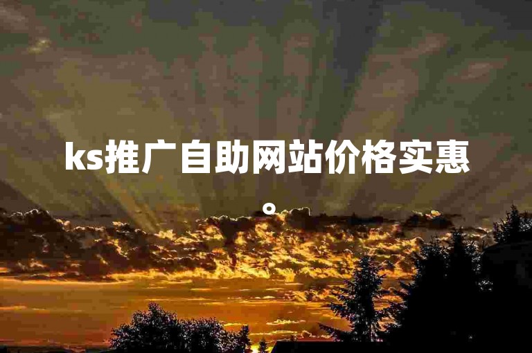 ks推广自助网站价格实惠。