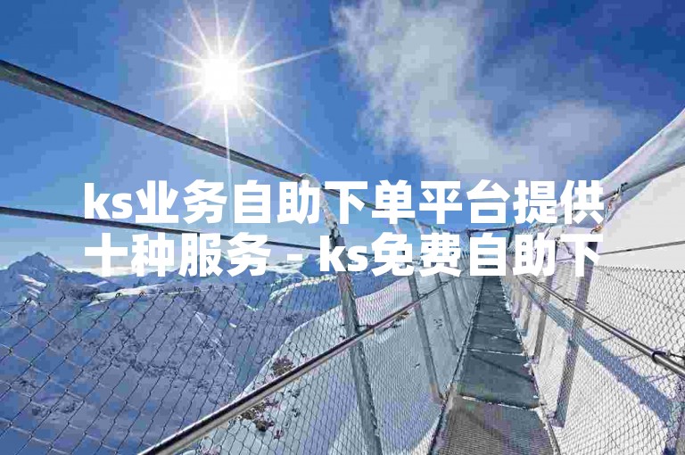 ks业务自助下单平台提供十种服务 - ks免费自助下单优惠多