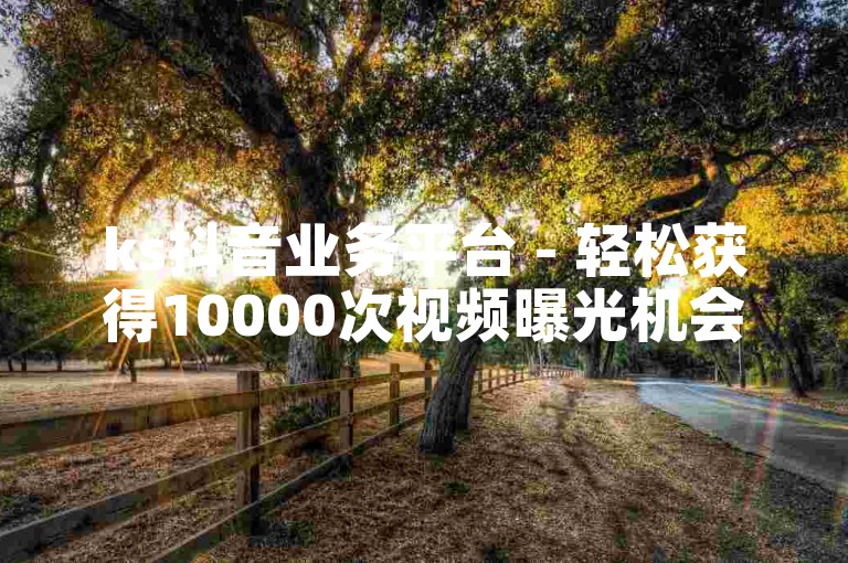 ks抖音业务平台 - 轻松获得10000次视频曝光机会